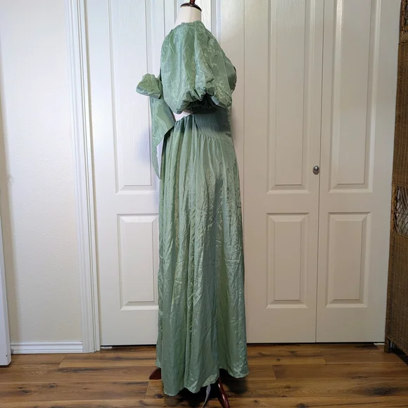Abercrombie & Fitch Hardware Drama Puff Sleeve Dress | Lush Green | NWT | XL - Picture 5 of 8